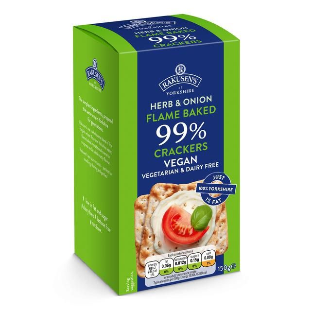 Rakusen's Yorkshire Herb &amp;amp; Onion Flame Baked Crackers   150g