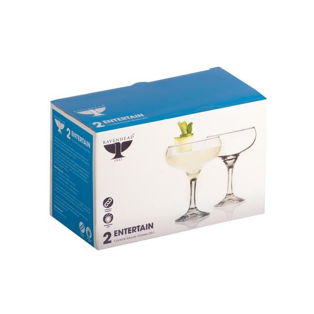 Ravenhead Entertain Cocktail Saucer Glasses 200ml   2 per pack