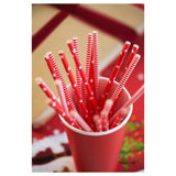 Red &amp;amp; White Recyclable Paper Straws   25 per pack