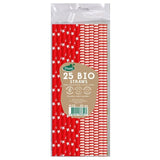 Red &amp;amp; White Recyclable Paper Straws   25 per pack