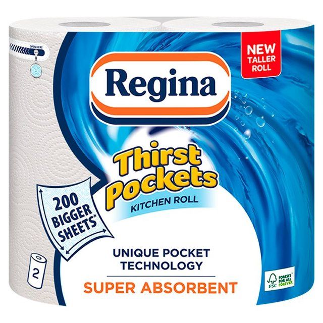 Regina Thirst Pockets Kitchen Roll   2 per pack