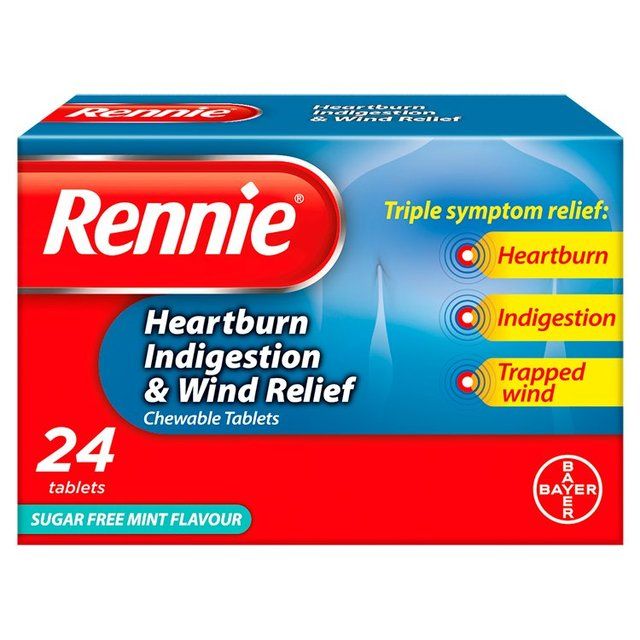 Rennie Heartburn Indigestion &amp;amp; Wind Relief Tablets   24 per pack