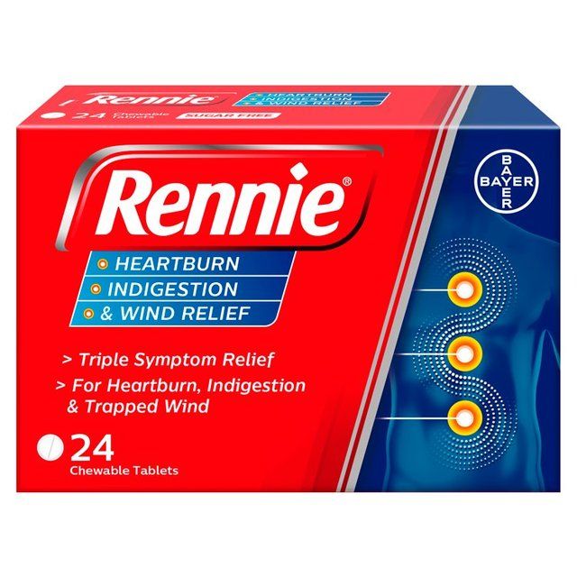 Rennie Heartburn Indigestion &amp;amp; Wind Relief Tablets   24 per pack