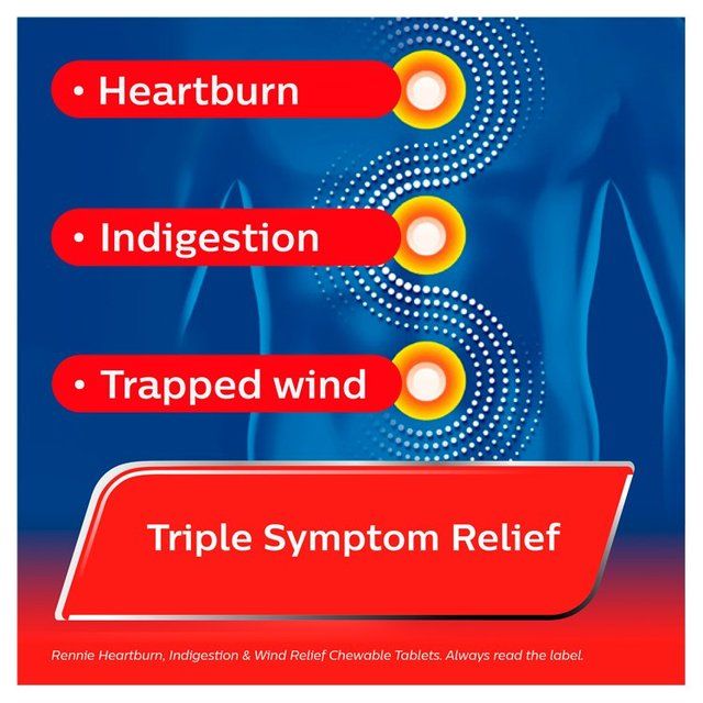 Rennie Heartburn Indigestion &amp;amp; Wind Relief Tablets   24 per pack