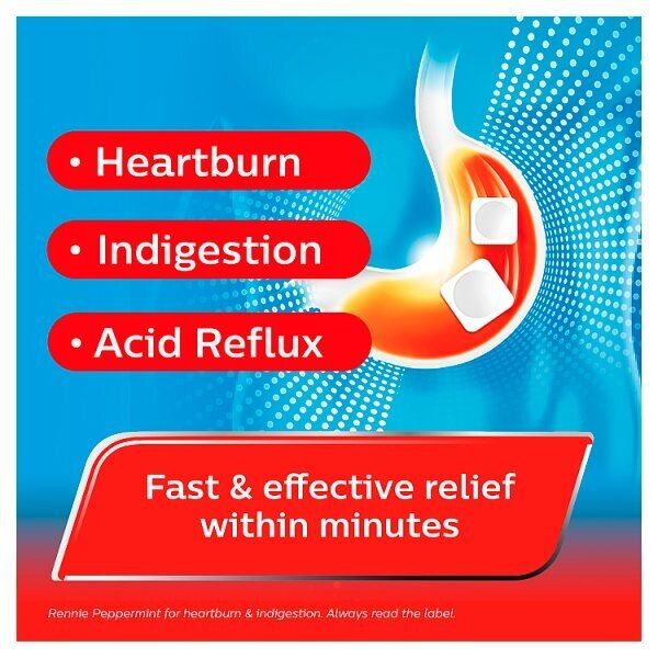 Rennie Peppermint Heartburn &amp;amp; Indigestion Relief 72 Tablets