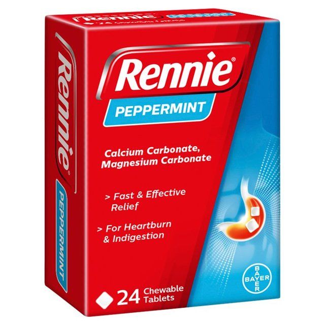 Rennie Peppermint Heartburn &amp;amp; Indigestion Relief Tablets   24 per pack