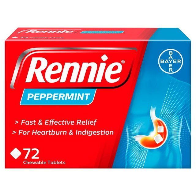 Rennie Peppermint Heartburn &amp;amp; Indigestion Relief Tablets   72 per pack