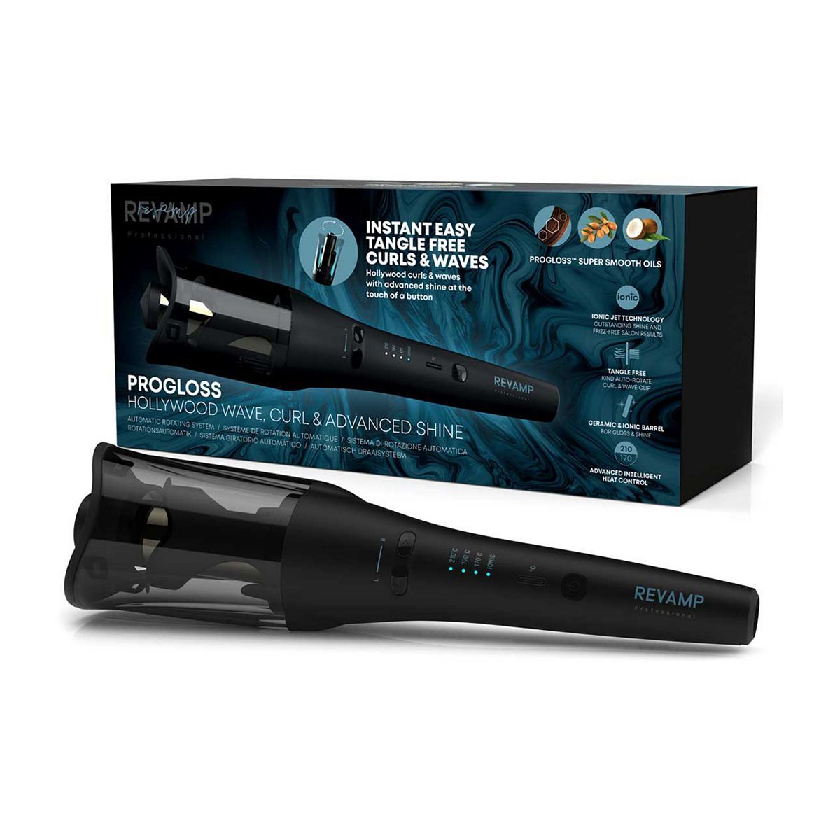Revamp Progloss&amp;trade; Hollywood Wave, Curl &amp;amp; Advanced Shine Automatic Rotating Hair Curler
