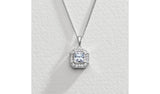 Revere Sterling Silver Square Halo Pendant Necklace