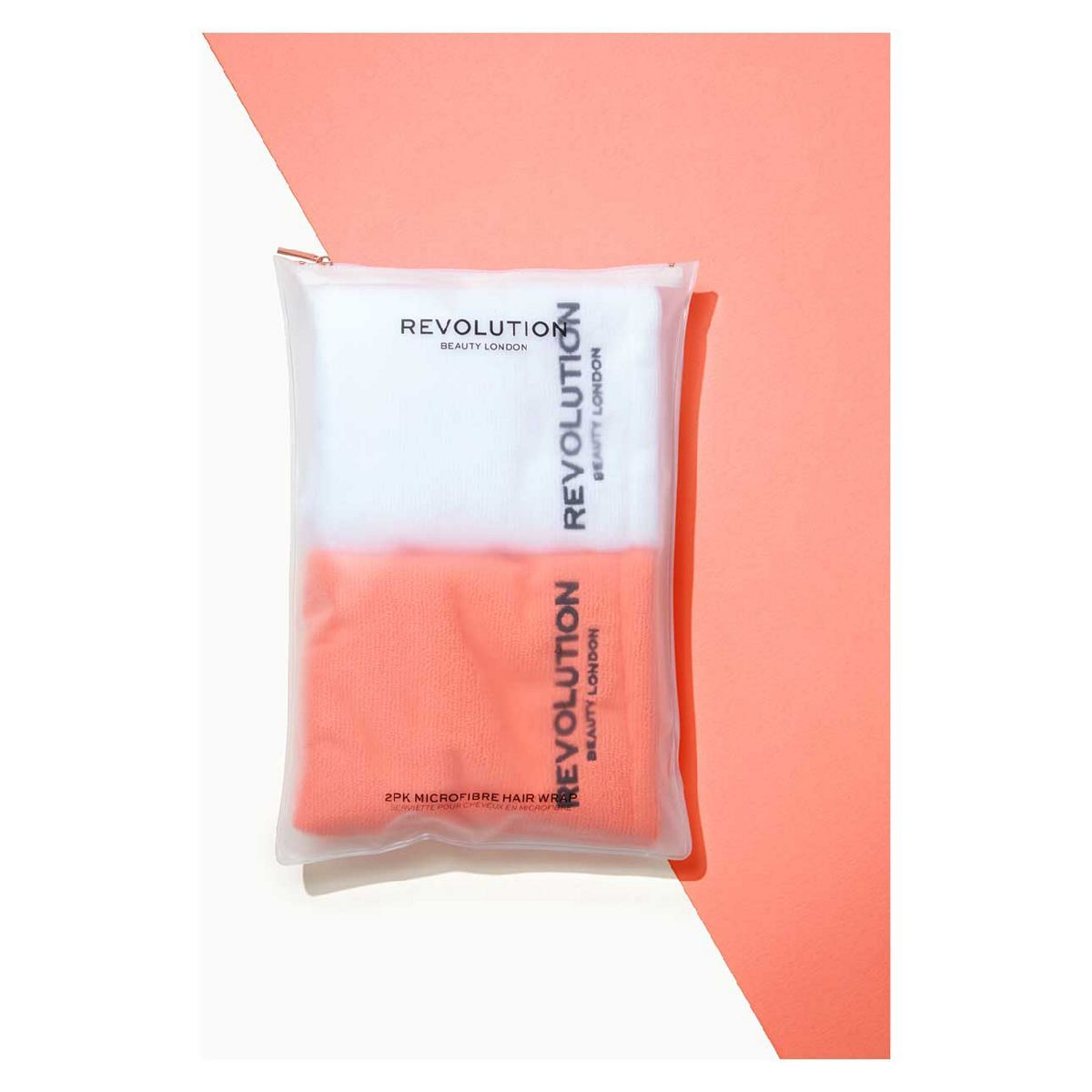Revolution Haircare&amp;nbsp;2pk Microfibre Hair Wrap White/Coral