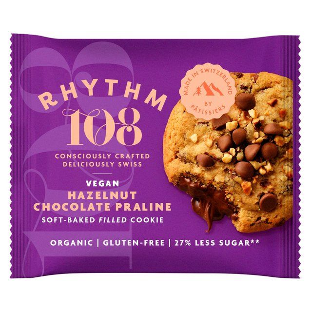 Rhythm 108 Swiss Vegan Hazelnut Chocolate Praline Soft-Baked Filled Cookie   50g