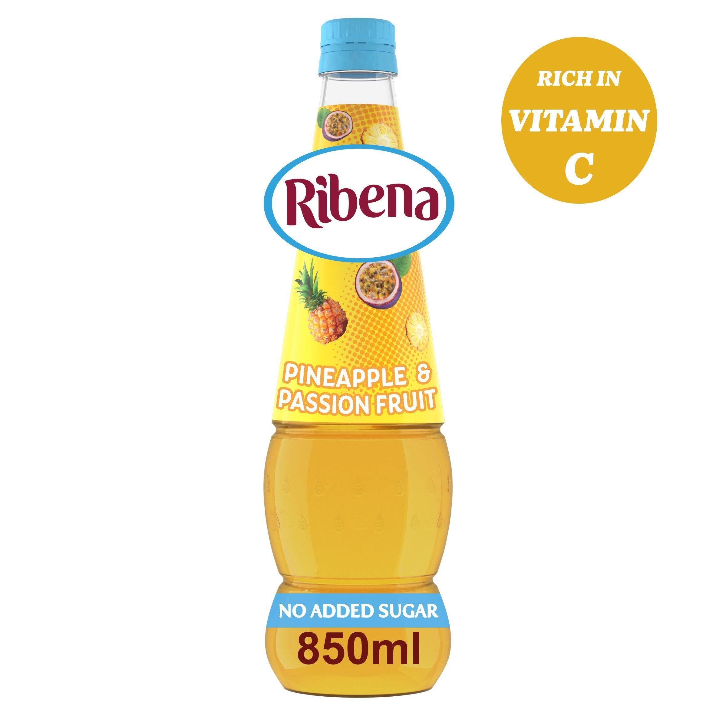 Ribena Pineapple &amp;amp; Passion Fruit Squash No Added Sugar 850ml