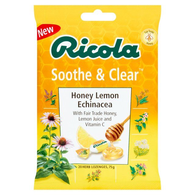 Ricola Soothe &amp;amp; Clear Honey Lemon Echinacea Bag   75g