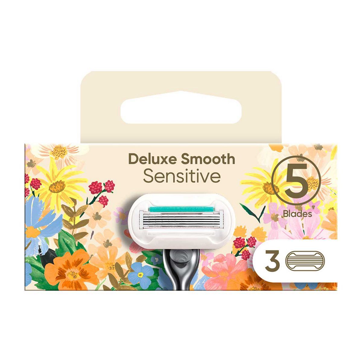 Rifle Paper Co. + Venus Deluxe Smooth Sensitive Women&amp;rsquo;s Razor Blades, 3 Pack