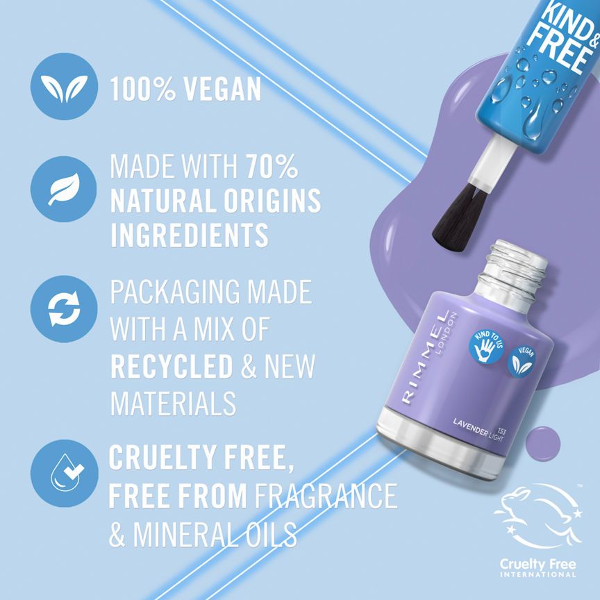 Rimmel London Kind &amp;amp; Free Nail Polish Lavender Light 8ml
