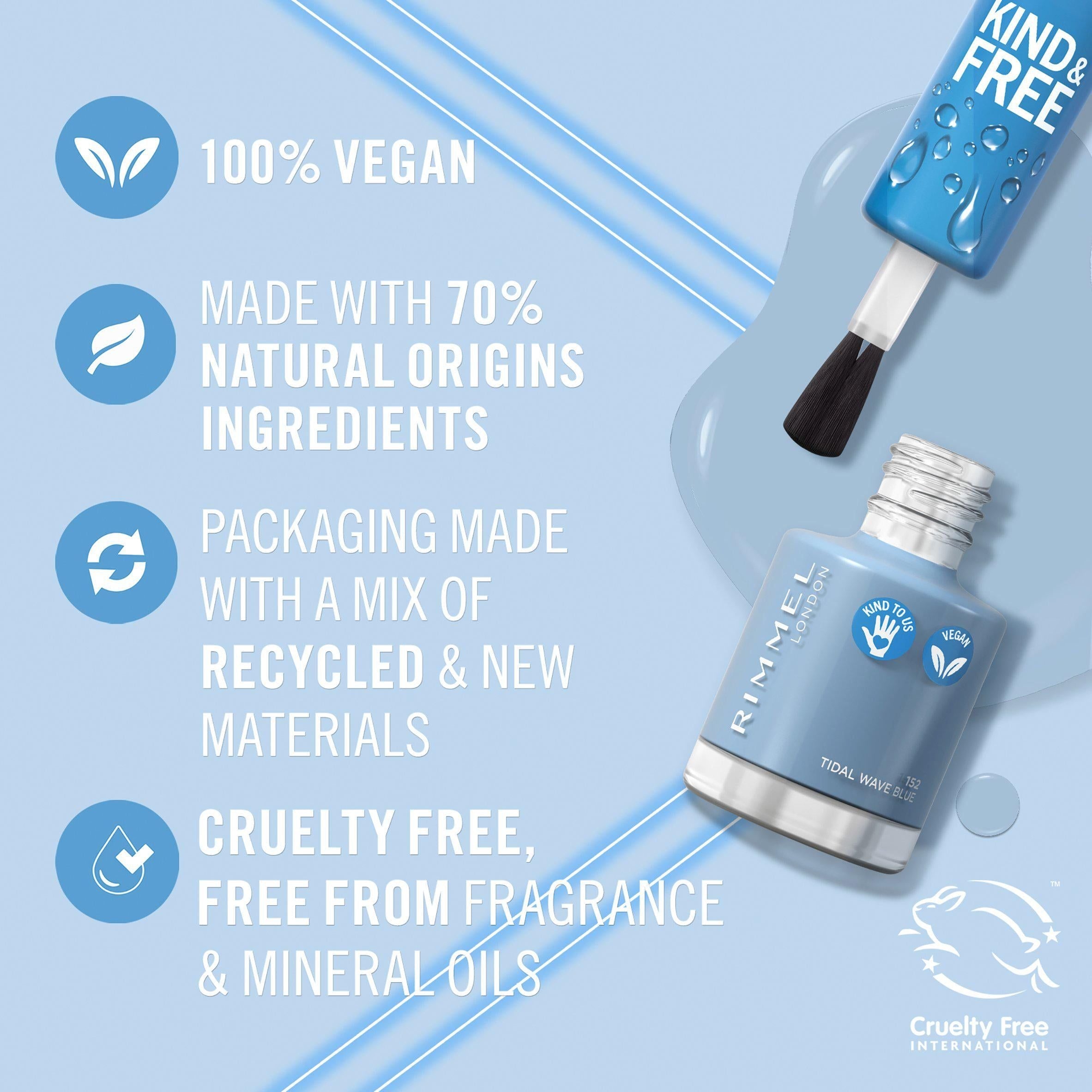 Rimmel London Kind &amp;amp; Free Nail Polish Tidal Wave Blue 8ml