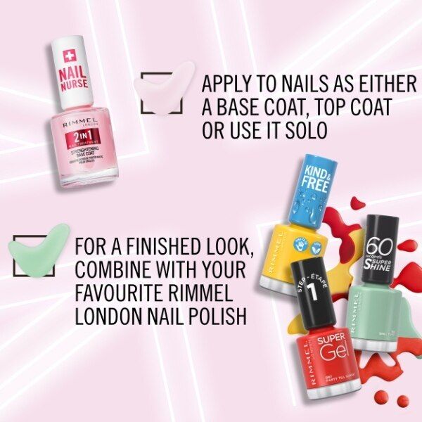 Rimmel Nail Nurse 2In1 Base Coat &amp;amp; Strengthener 12Ml