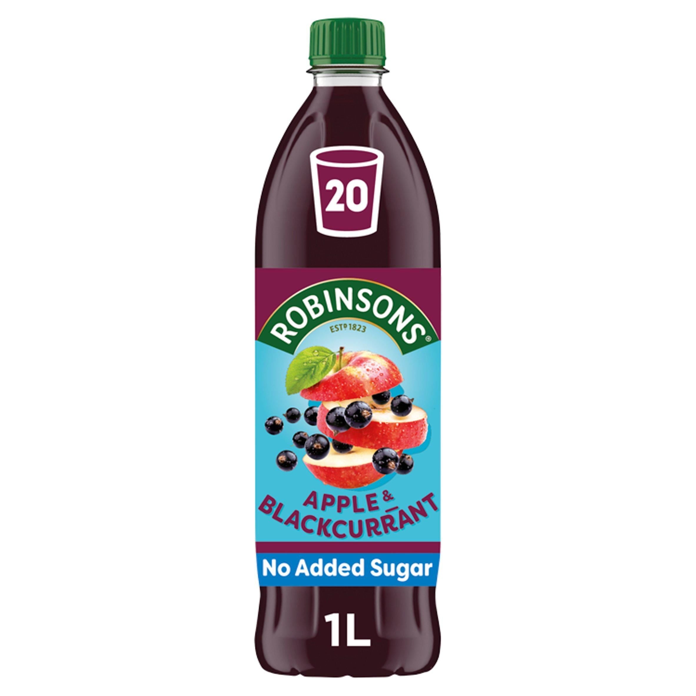 Robinsons Apple &amp;amp; Blackcurrant Squash No Added Sugar 1L