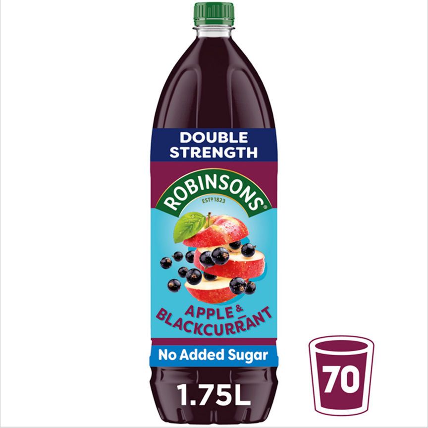 Robinsons Double Strength Apple &amp;amp; Blackcurrant Squash No Added Sugar