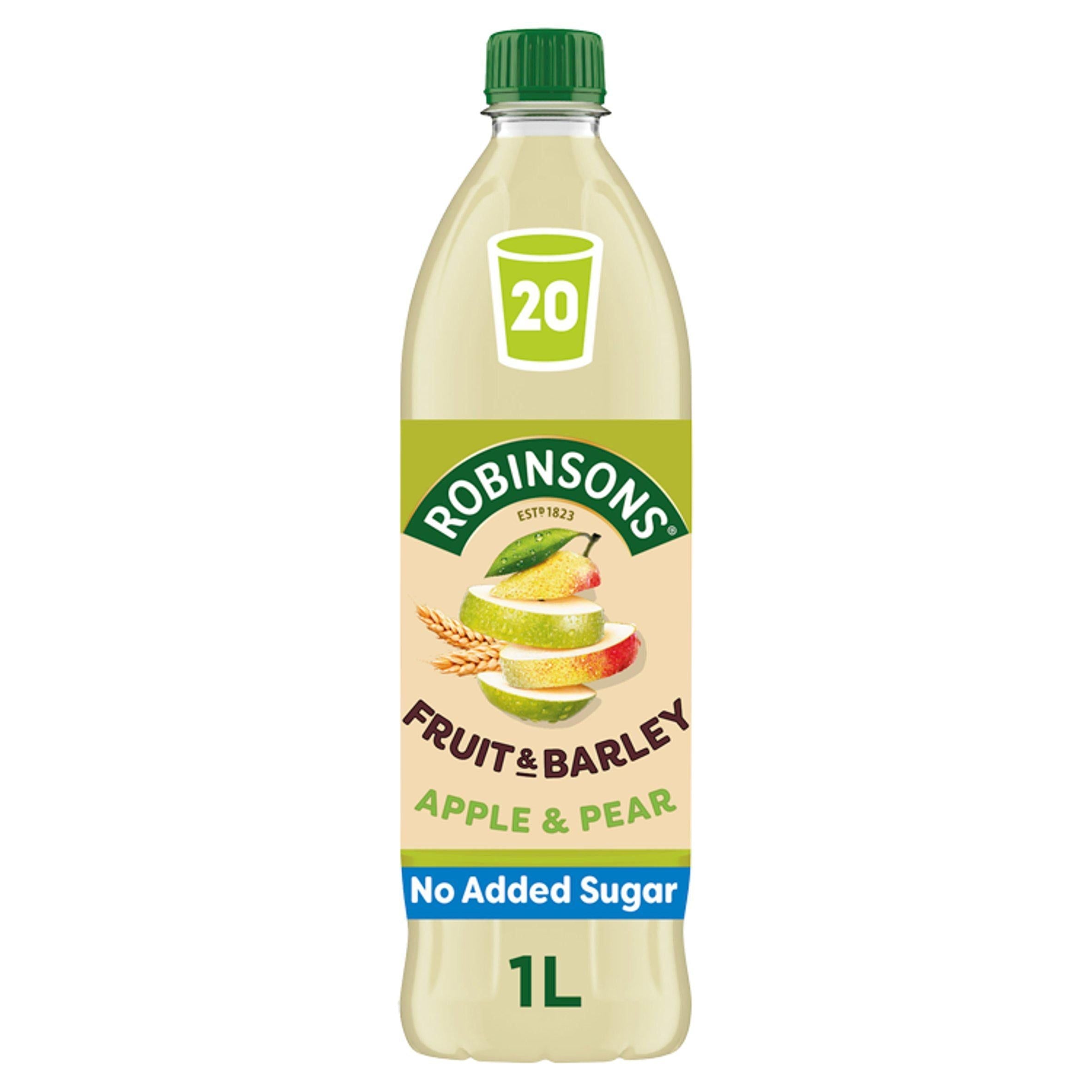 Robinsons Fruit &amp;amp; Barley Apple &amp;amp; Pear Squash No Added Sugar 1L