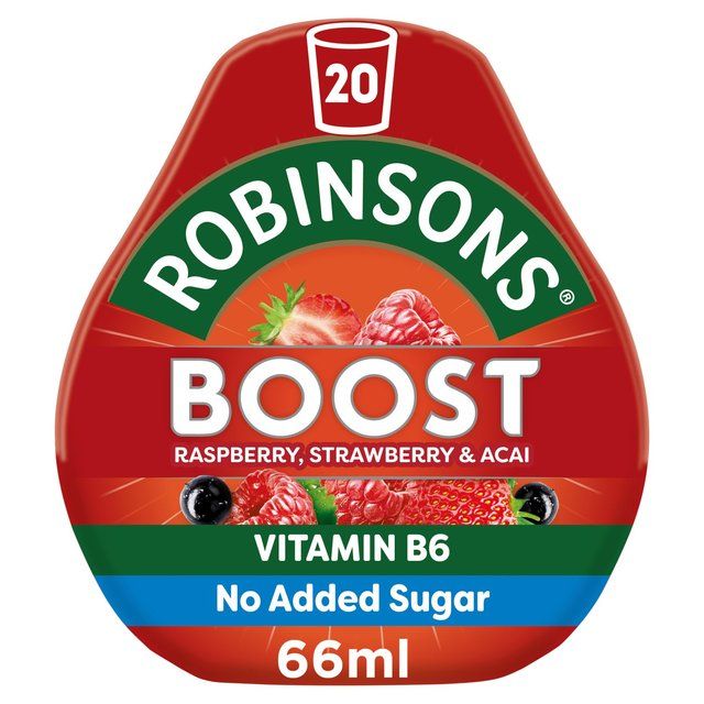 Robinsons Mini Boost Raspberry Strawberry &amp;amp; Acai No Added Sugar Squash   66ml