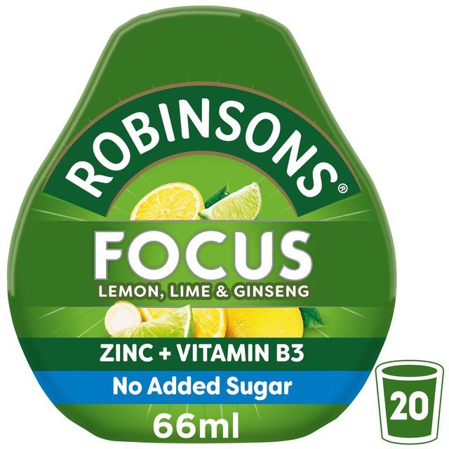 Robinsons Mini Focus Lemon Lime &amp;amp; Ginseng No Added Sugar Squash   66ml