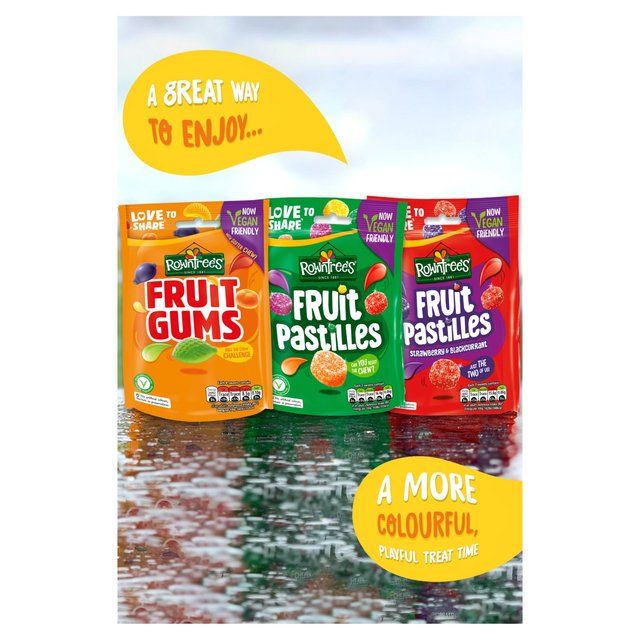 Rowntree's Fruit Pastilles Strawberry &amp;amp; Blackcurrant Sweets Sharing Bag   143g