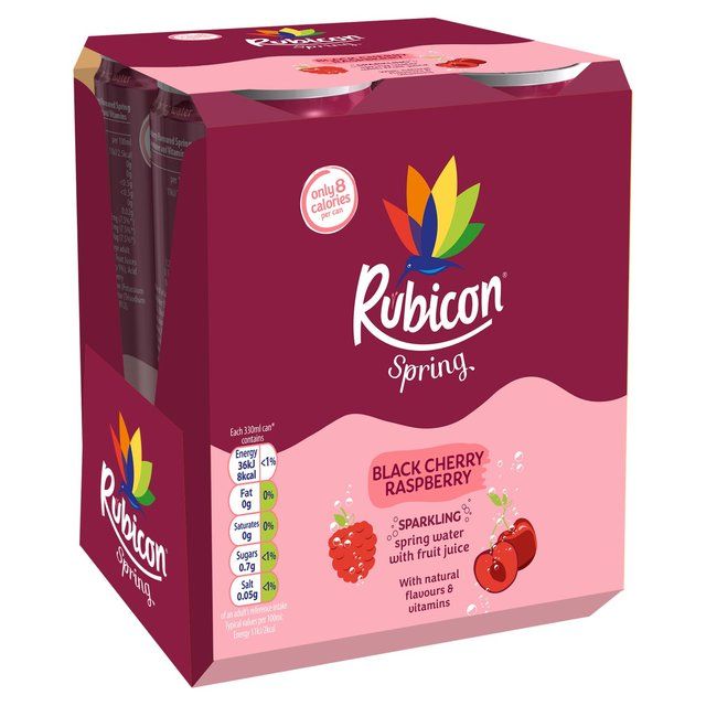 Rubicon Spring Black Cherry &amp;amp; Raspberry   4 x 330ml