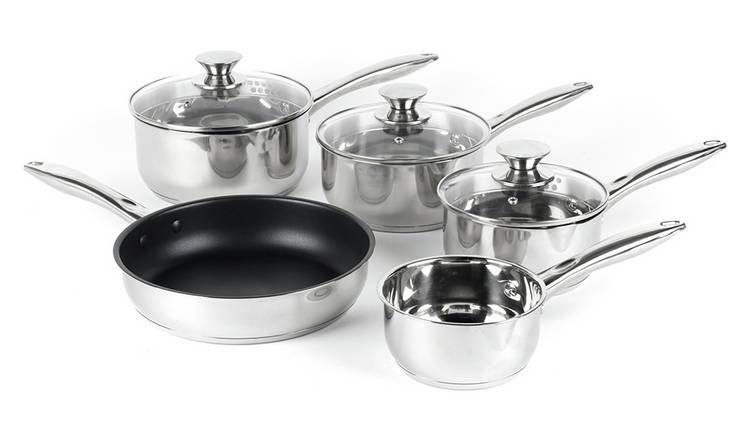 Russell Hobbs 5 Piece Stainless Steel Pan Set