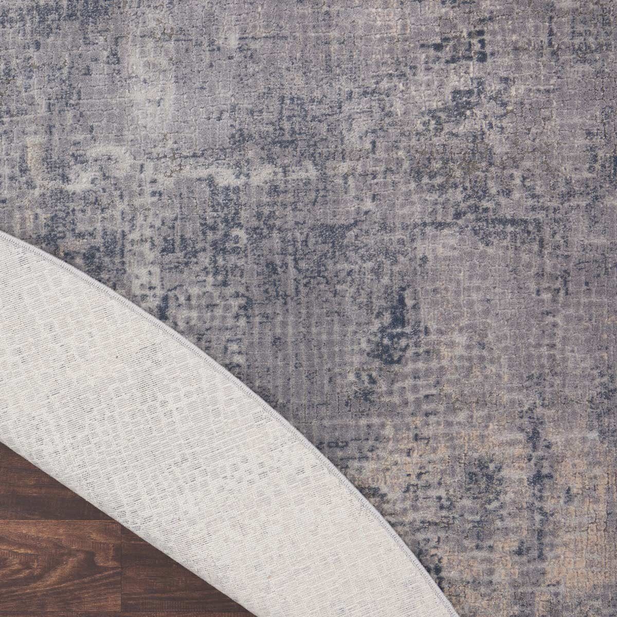 Rustic Textures Faded Blue Circle Rug, 160 cm