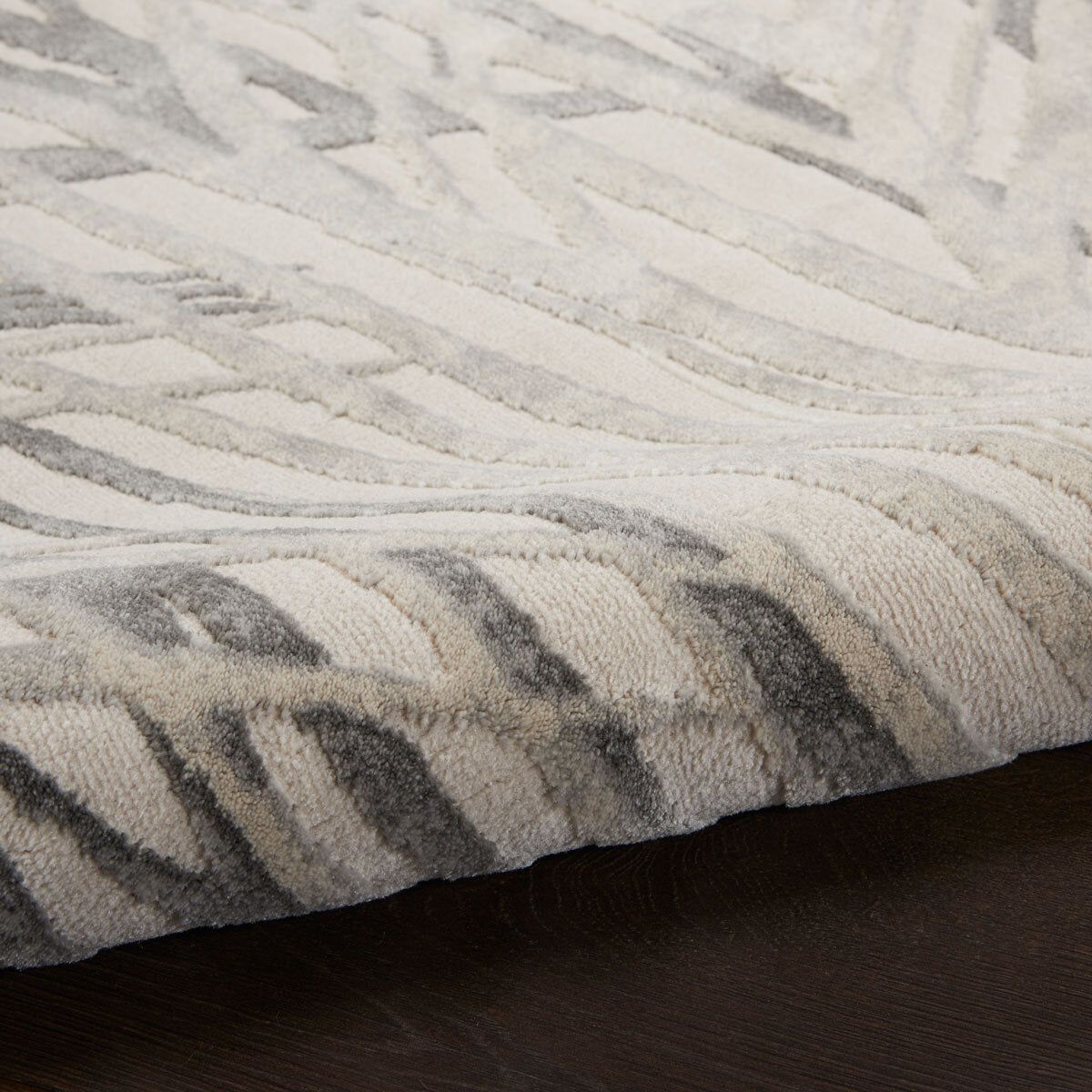 Rustic Textures Ivory &amp;amp; Grey Circle Rug, 160 cm