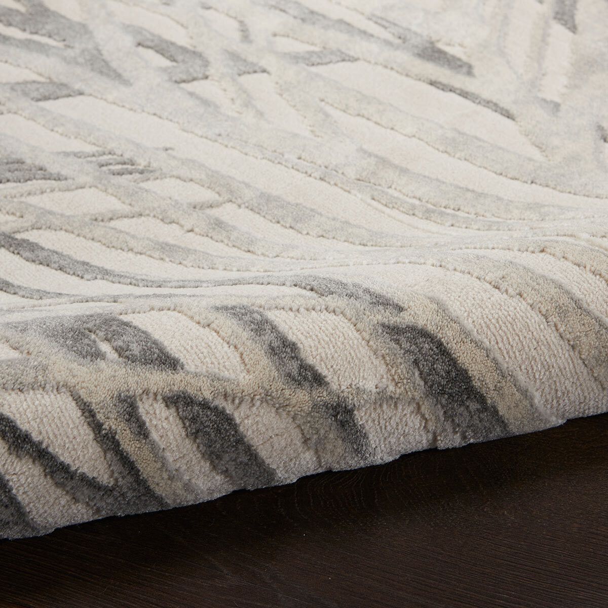 Rustic Textures Ivory &amp;amp; Grey Rug in 3 Sizes