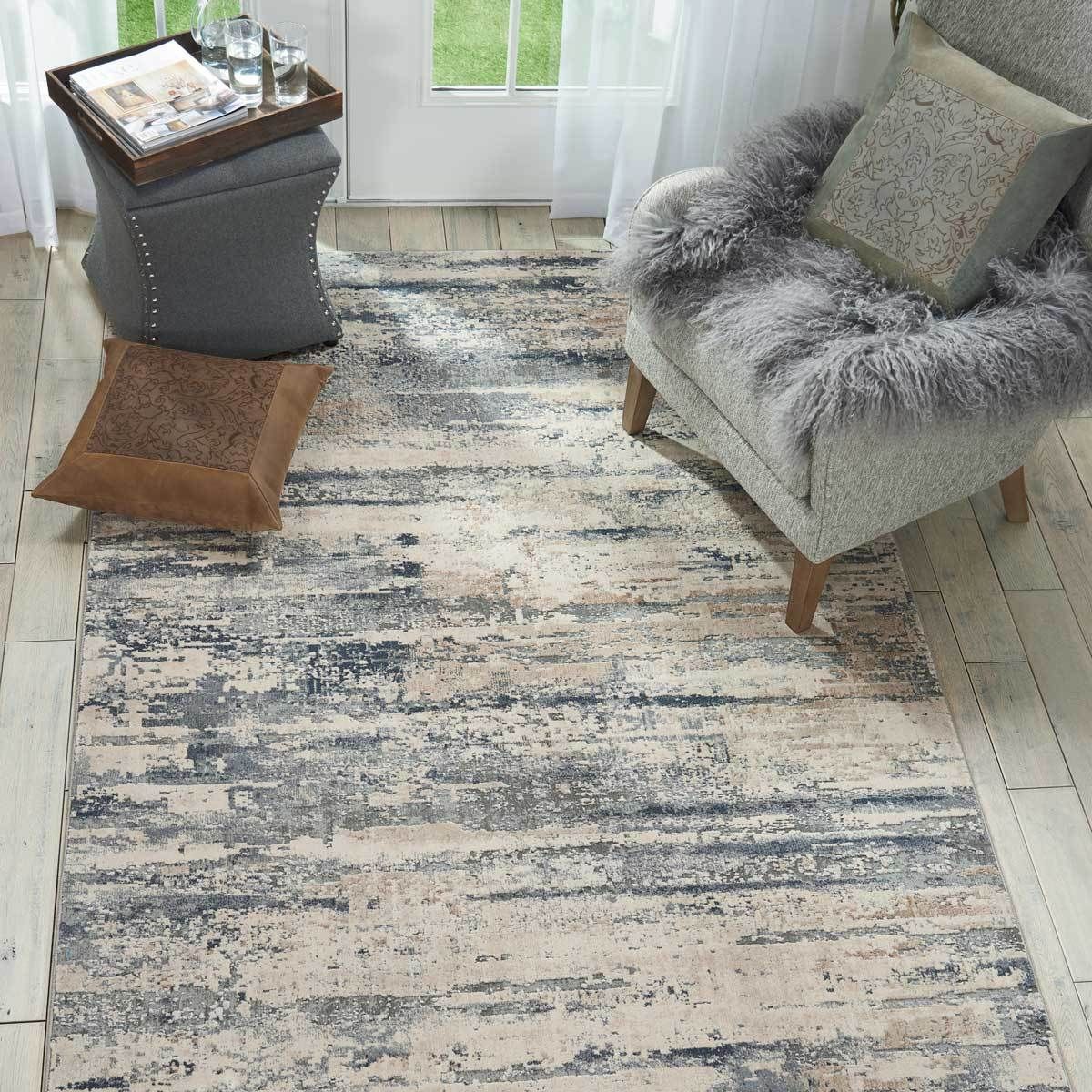 Rustic Textures Rustic Beige &amp;amp; Grey Rug in 3 Sizes