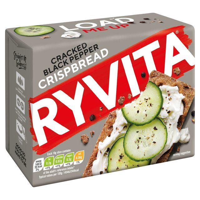 Ryvita Crispbread Cracked Black Pepper Crackers   200g Default Title