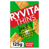 Ryvita Thins Snack It Sour Cream &amp;amp; Chive Flatbread Snacks 125g