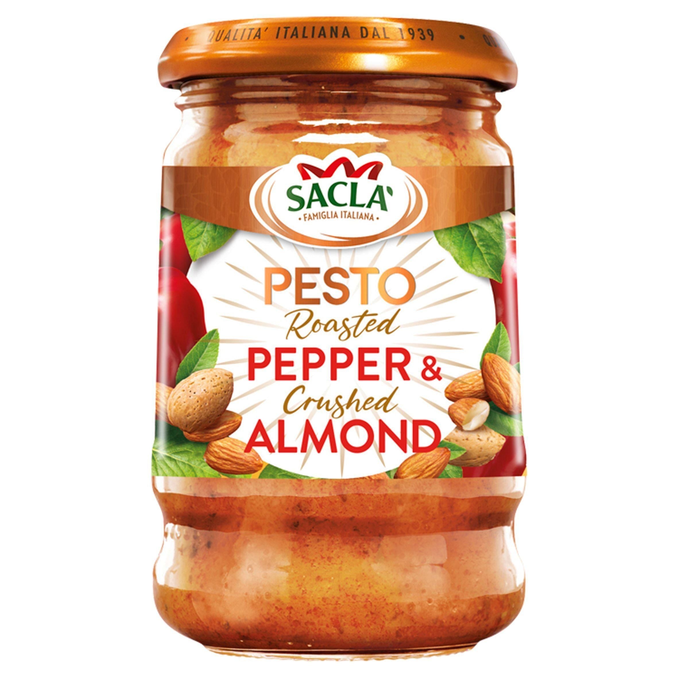 Sacla' Roasted Pepper &amp;amp; Crushed Almond Pesto 190g