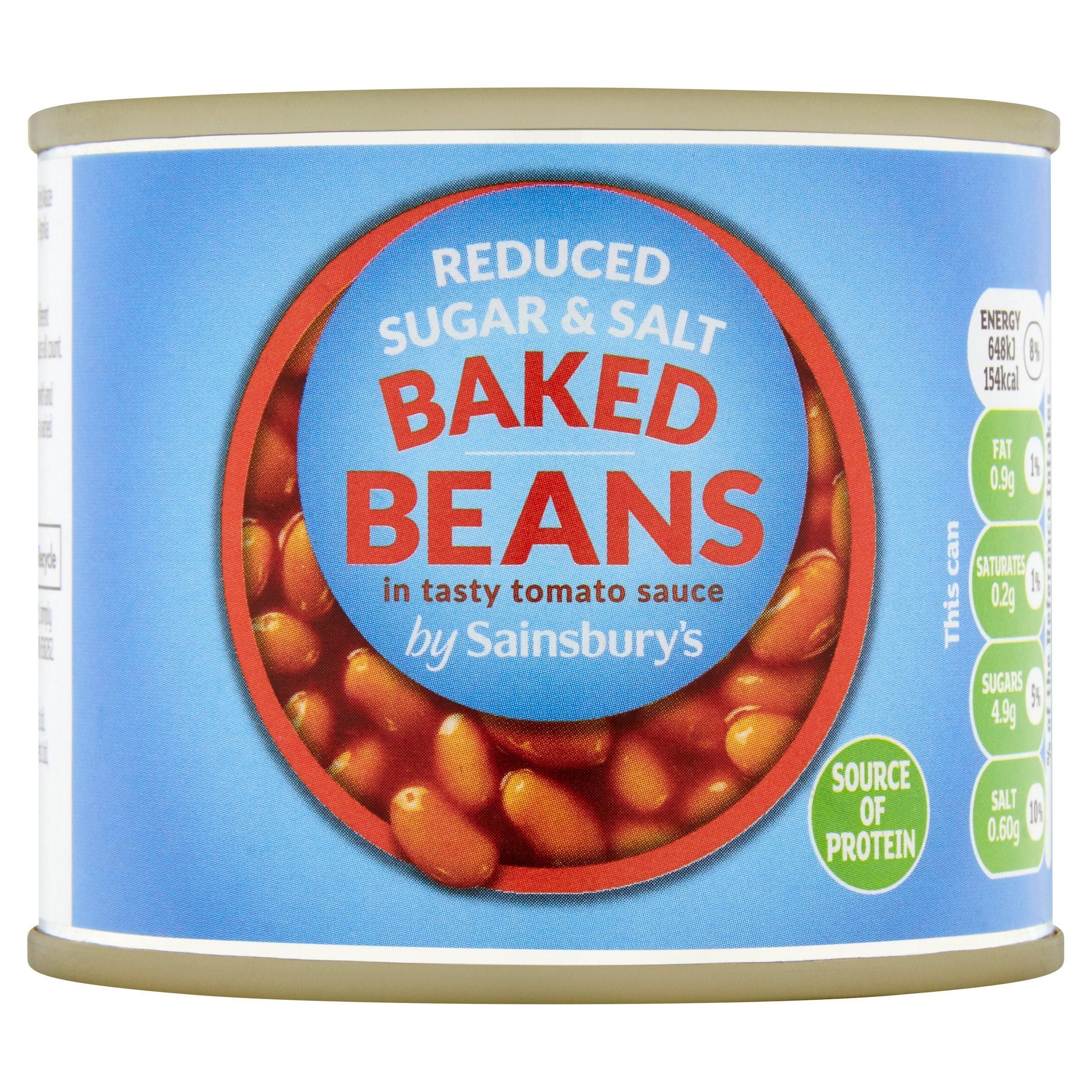 Sainsbury's Baked Beans In Reduced Sugar &amp;amp; Salt, Tomato Sauce 200g