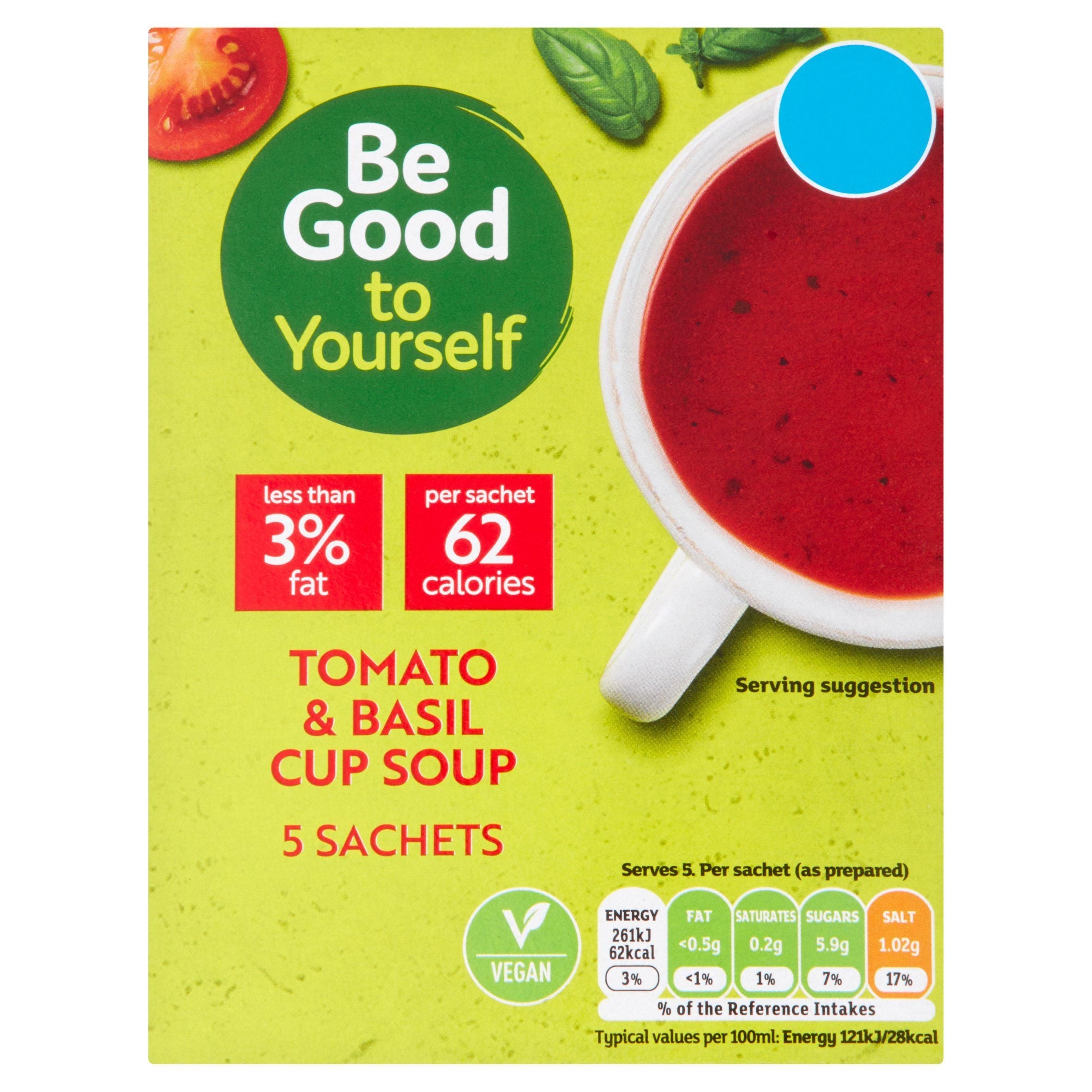 Sainsbury's Be Good to Yourself Tomato &amp;amp; Basil Cup Soup x5 16.5g