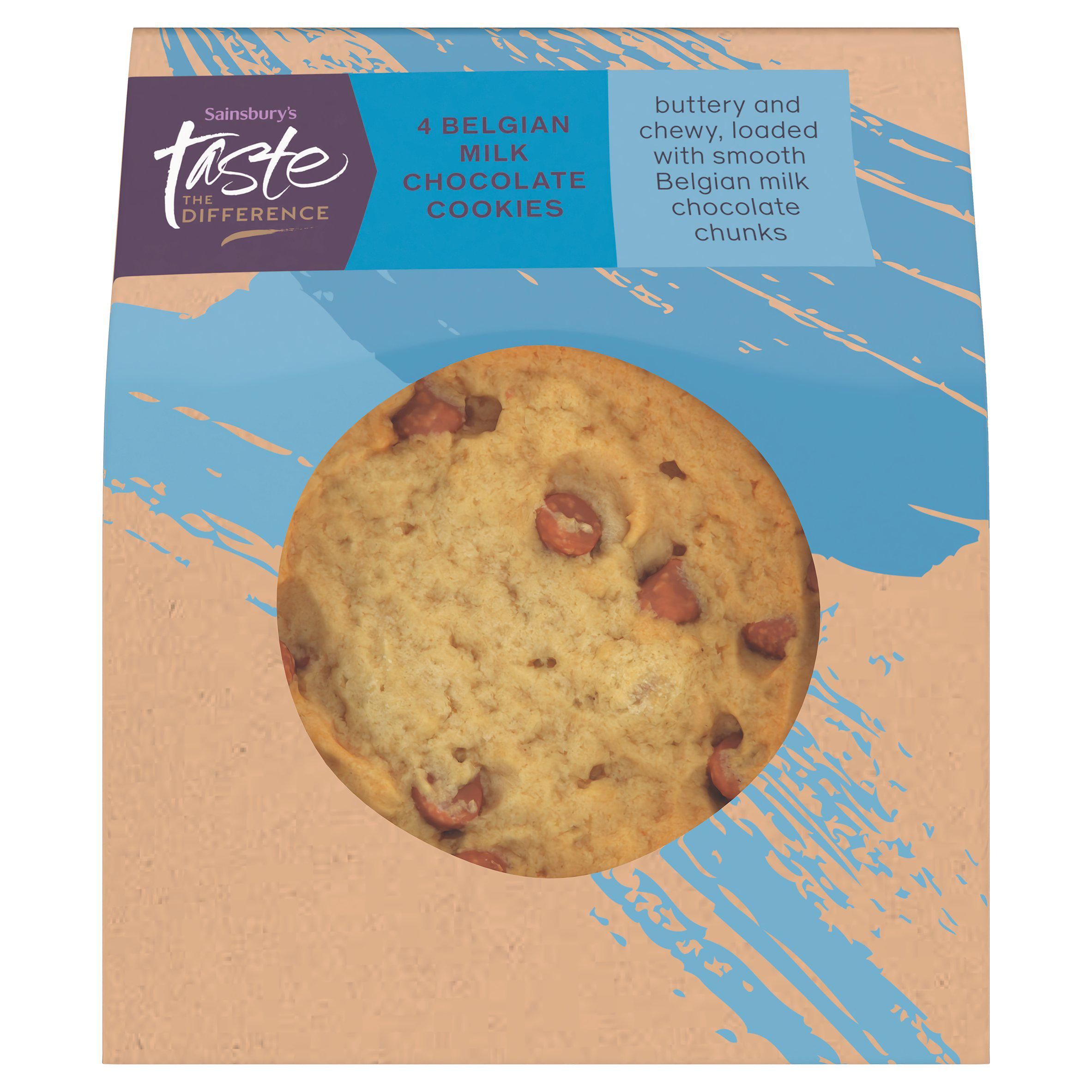 Sainsbury&amp;rsquo;s Belgian Milk Chocolate Cookies, Taste the Difference x4