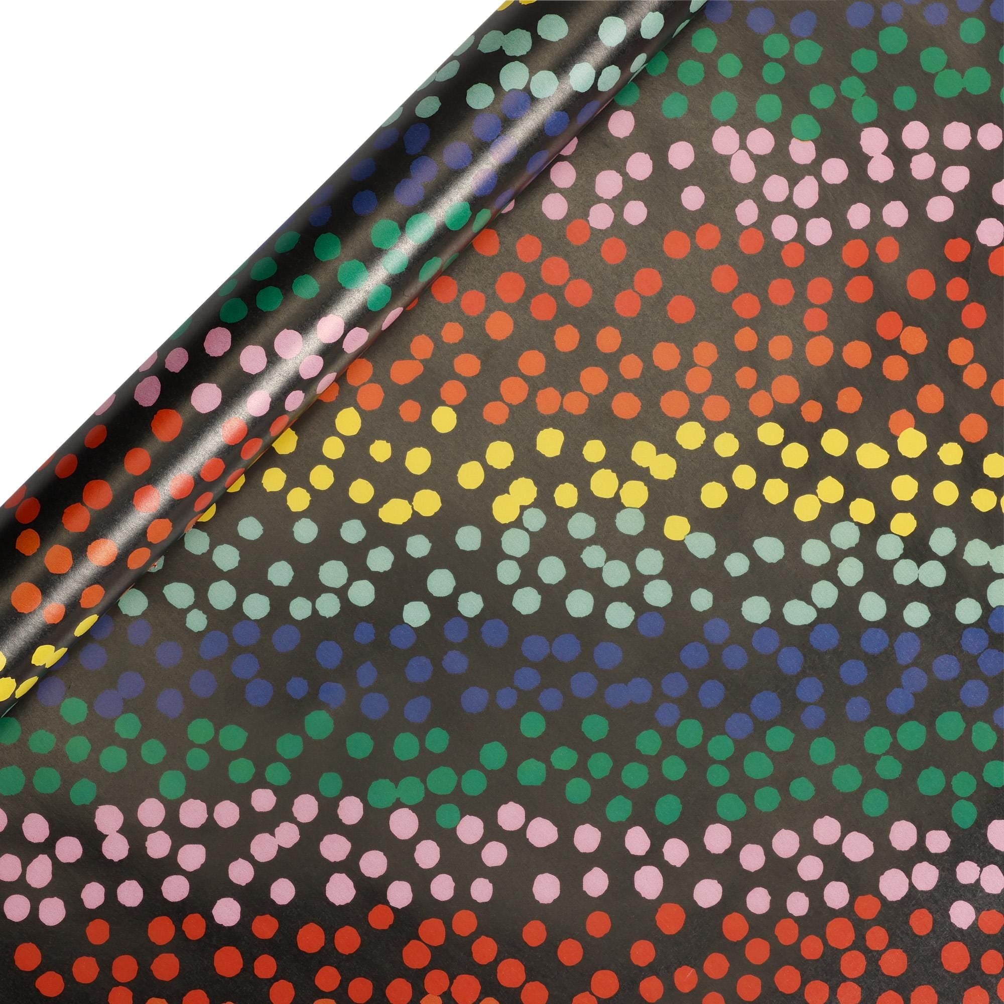 Sainsbury's Black &amp;amp; Multi Spots Birthday Gift Wrap Wrapping Paper 4M