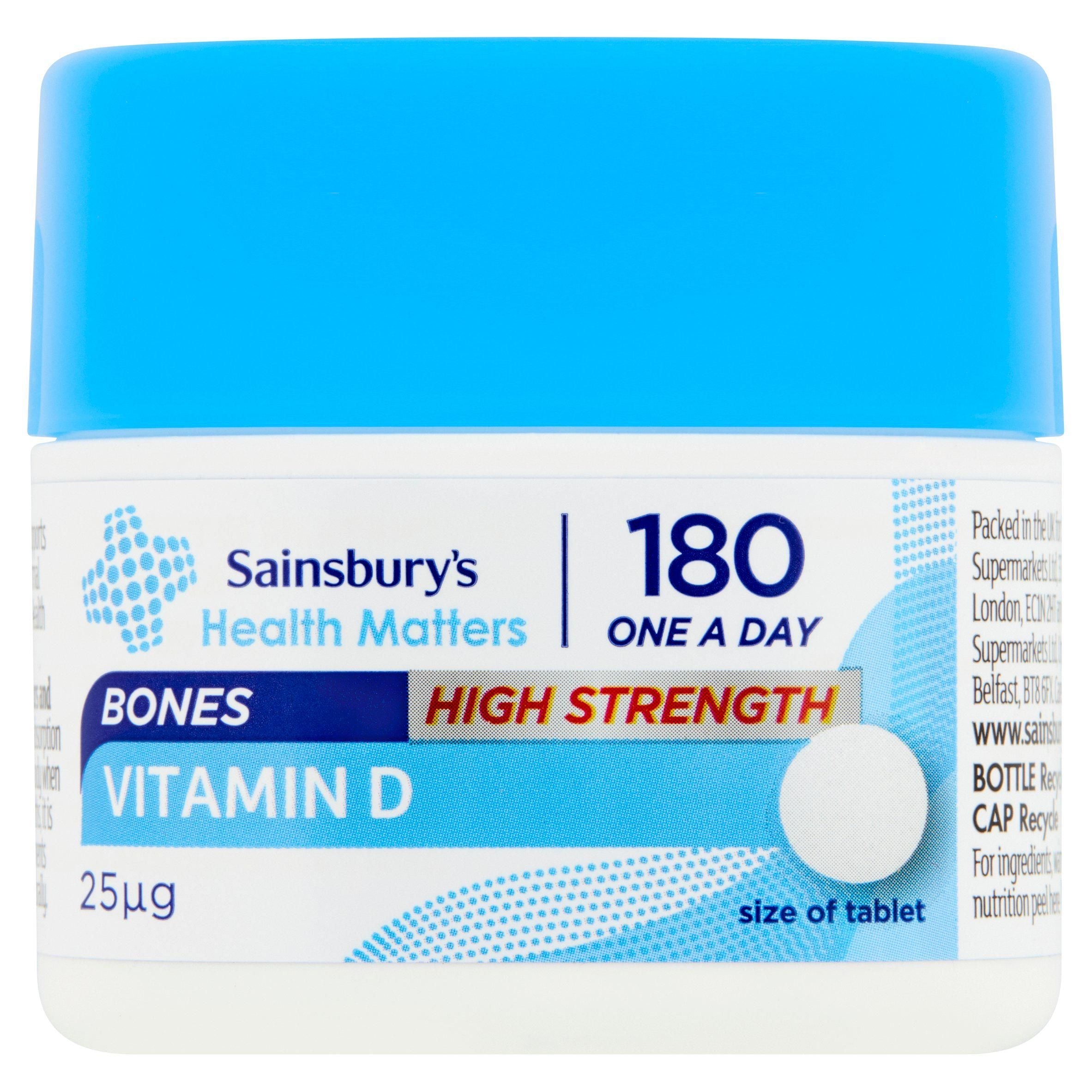 Sainsbury's Bones Vitamin D 25&amp;micro;g One A Day x180 Tablets