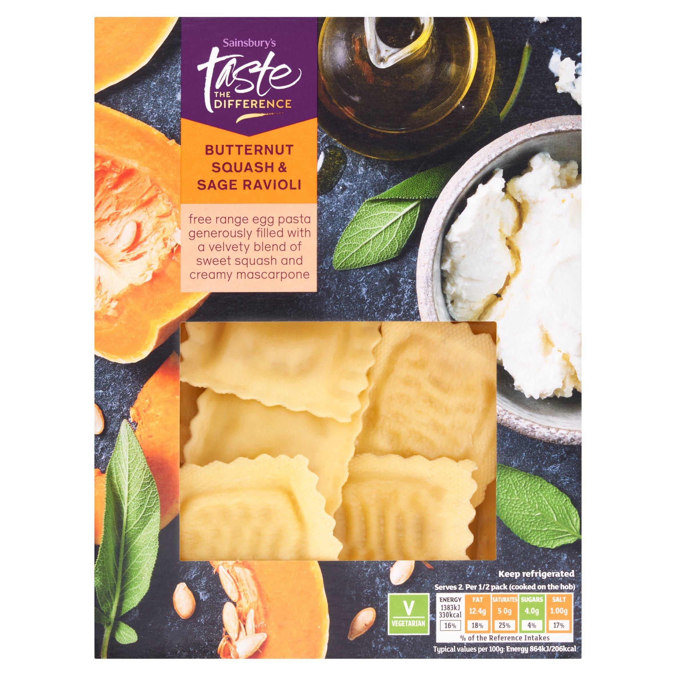 Sainsbury's Butternut Squash &amp;amp; Sage Ravioli, Taste the Difference 250g