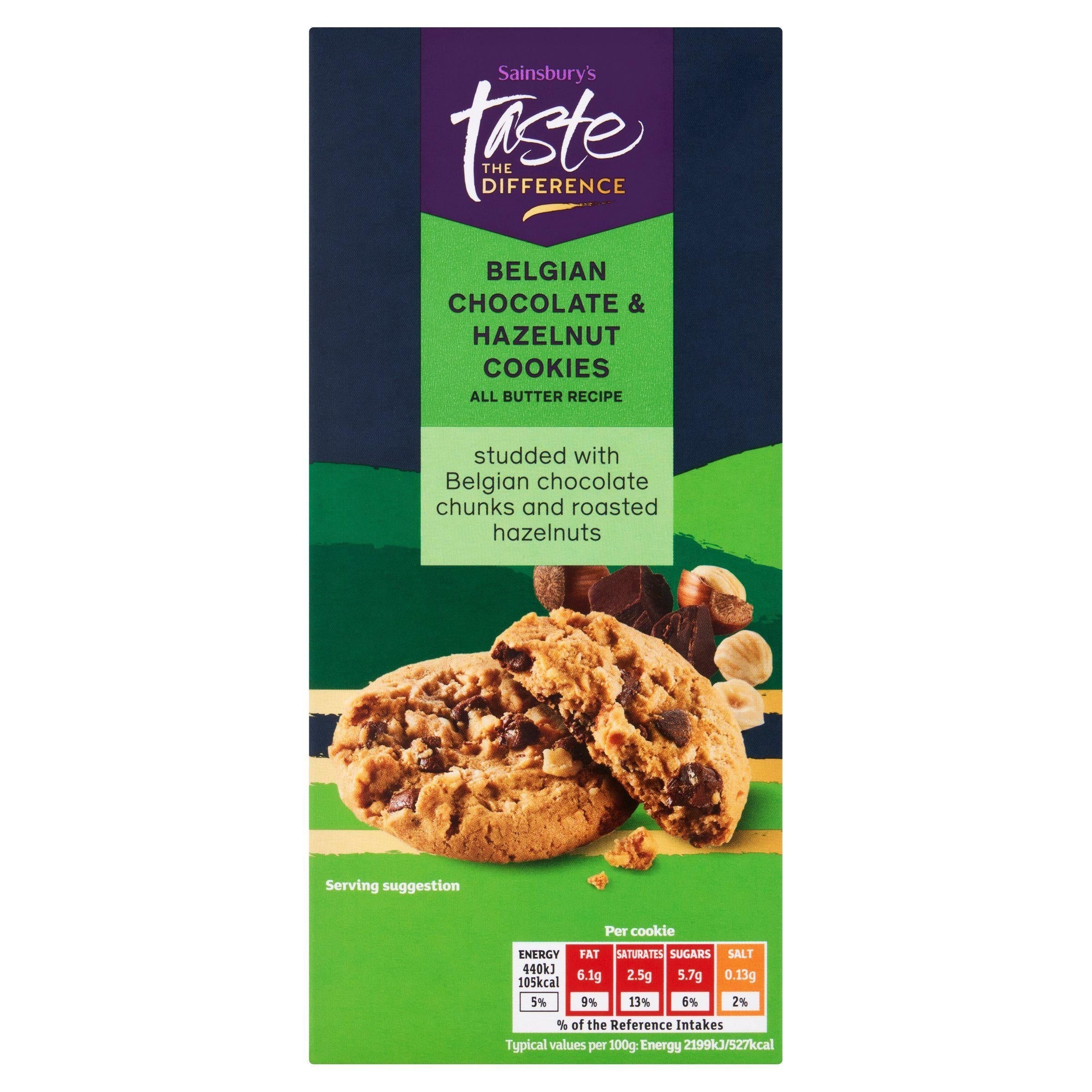 Sainsbury's Chocolate Chunk &amp;amp; Hazelnut Cookies, Taste the Difference 200g