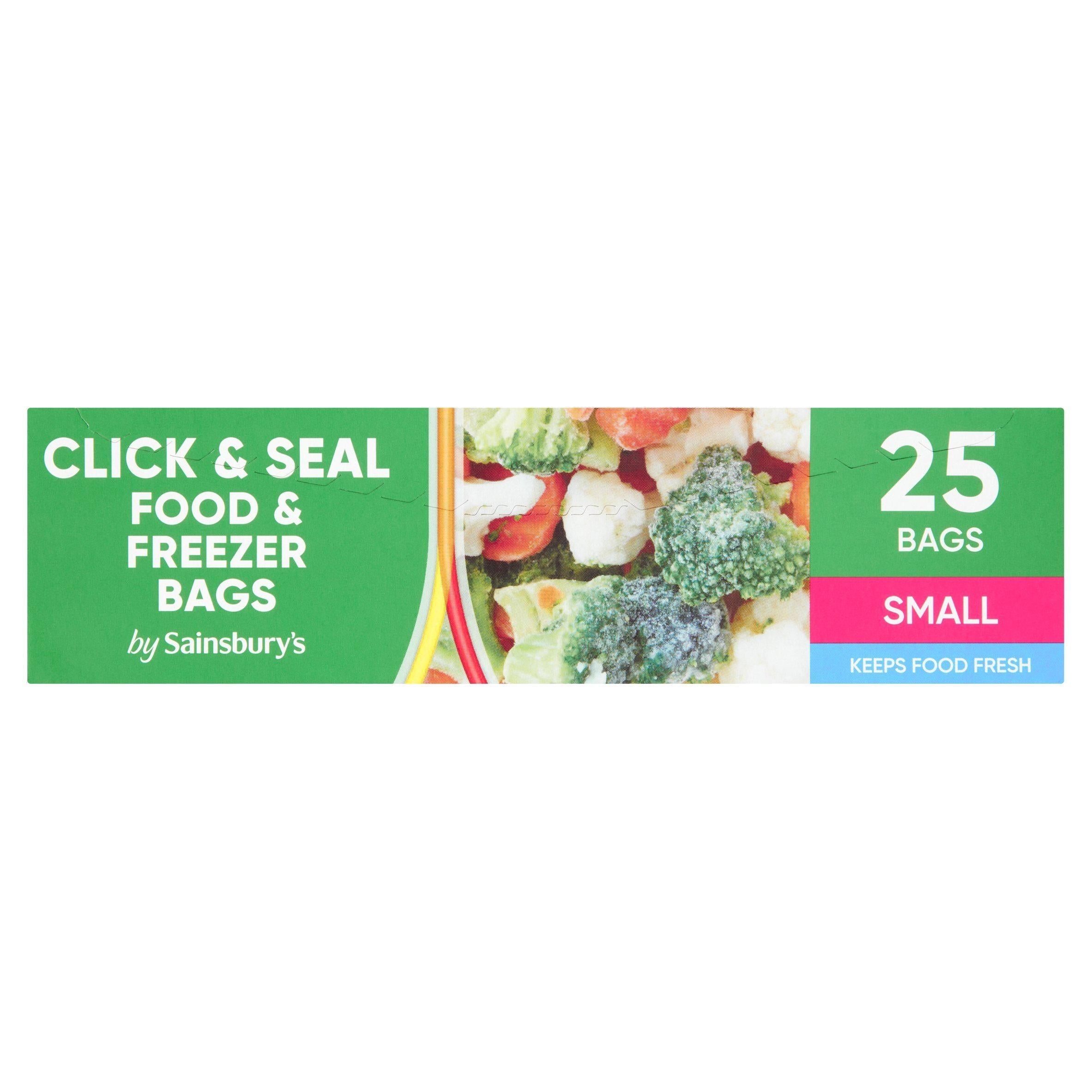 Sainsbury's Click &amp;amp; Seal Food Freezer Small Bags x25