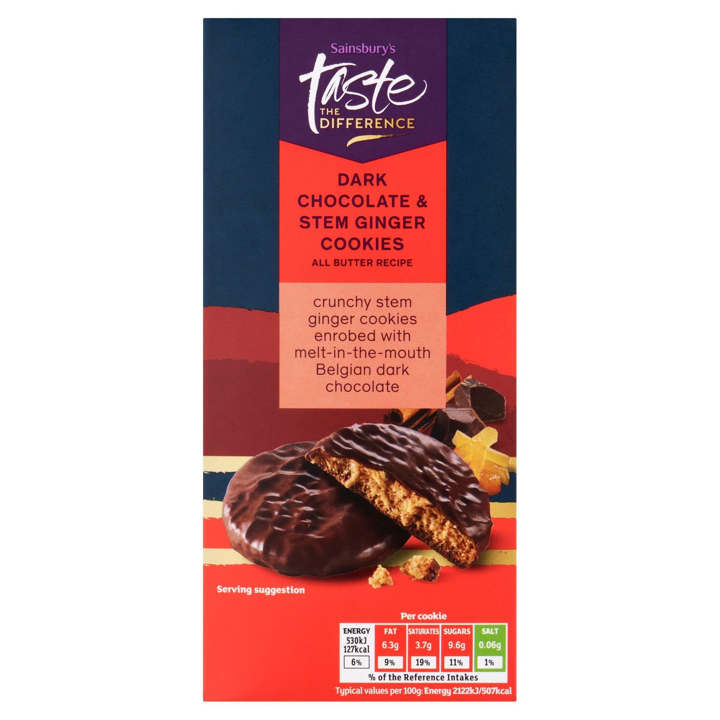 Sainsbury's Dark Chocolate &amp;amp; Ginger Cookies, Taste the Difference 200g