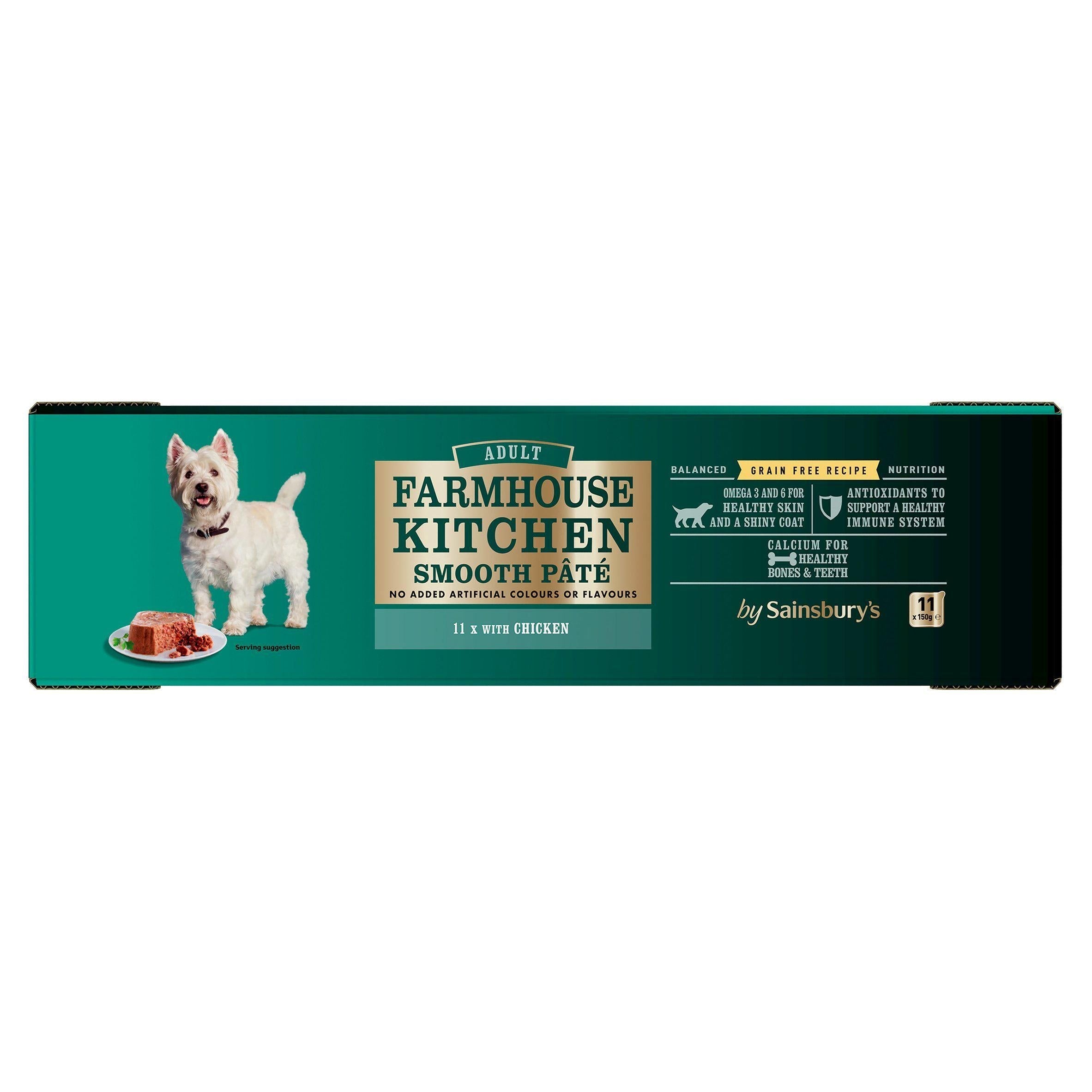 Sainsbury's Farmhouse Kitchen Smooth P&amp;acirc;t&amp;eacute; with Chicken Adult Dog Food 11x150g