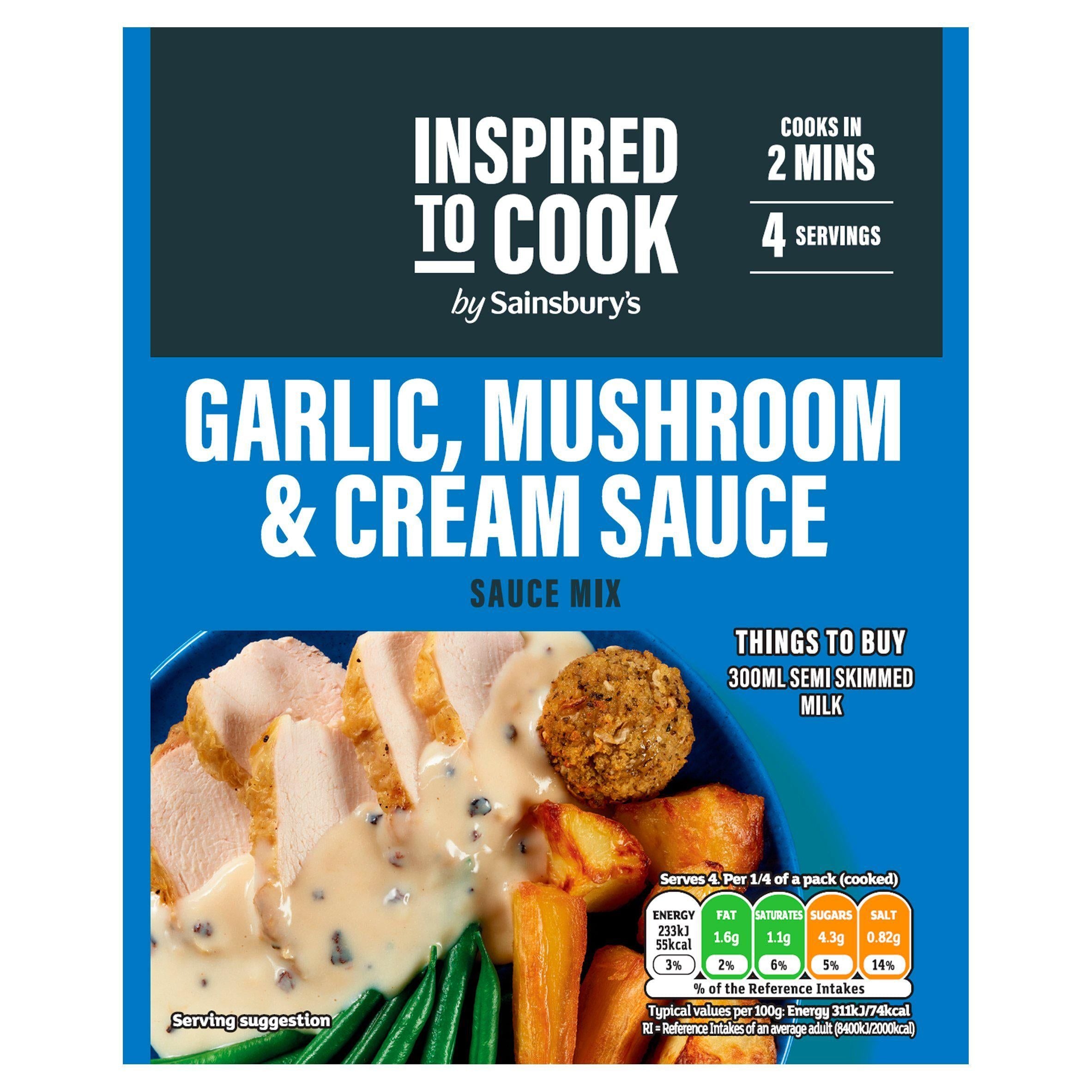 Sainsbury's Garlic, Mushroom &amp;amp; Cream Sauce Mix, Inspired to Cook 26g