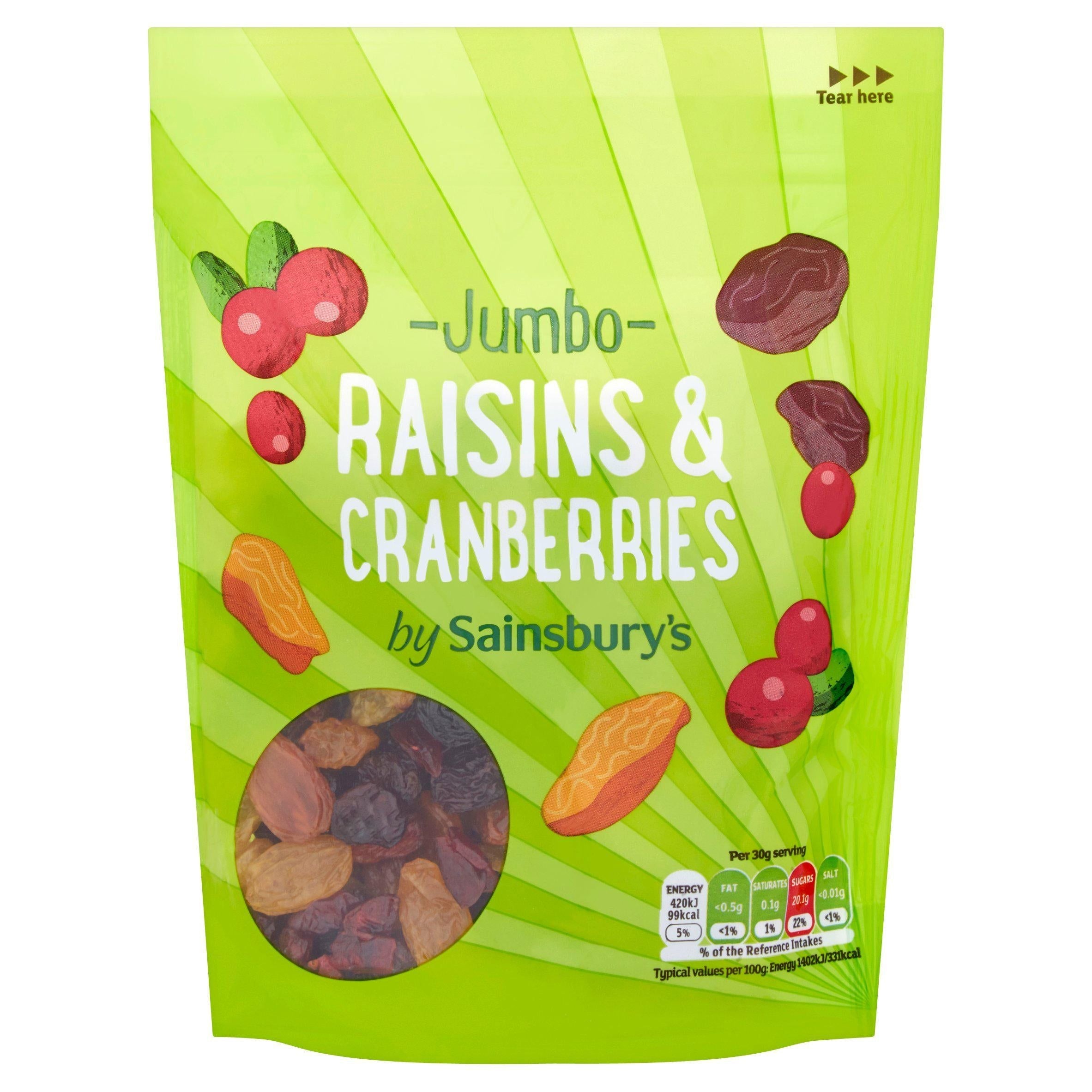Sainsbury's Jumbo Raisins &amp;amp; Cranberries 200g