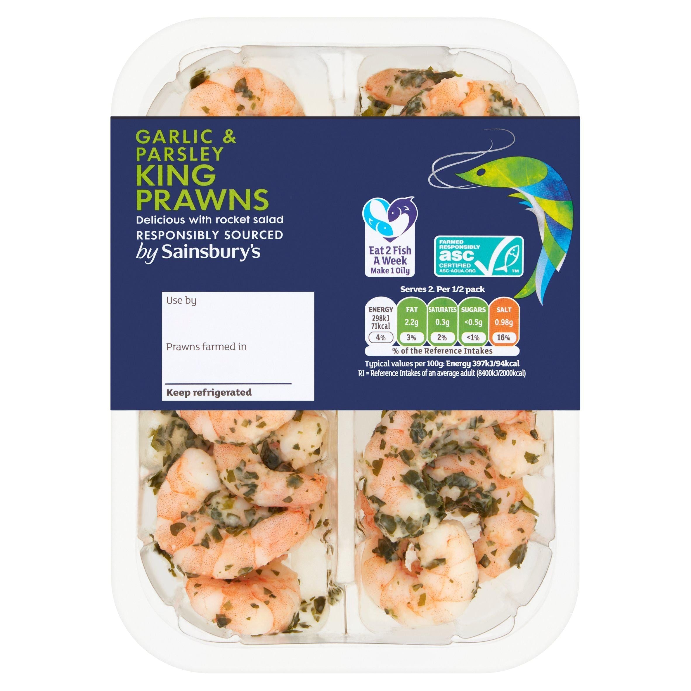 Sainsbury's King Prawns ASC in Garlic &amp;amp; Parsley ASC 150g