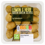 Sainsbury's Lemon &amp;amp; Herb Queen Green Olives 280g